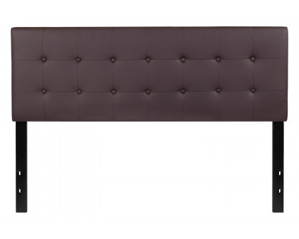 BLNK Lennox Vinyl Tufted Upholstered Headboard - Brown, Queen Size