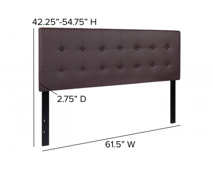 BLNK Lennox Vinyl Tufted Upholstered Headboard - Brown, Queen Size