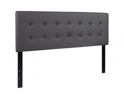 BLNK Lennox Vinyl Tufted Upholstered Headboard - Gray, Queen Size