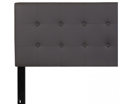 BLNK Lennox Vinyl Tufted Upholstered Headboard - Gray, Queen Size