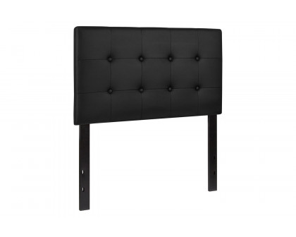 BLNK Lennox Vinyl Tufted Upholstered Headboard - Black, Twin Size