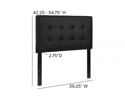 BLNK Lennox Vinyl Tufted Upholstered Headboard - Black, Twin Size