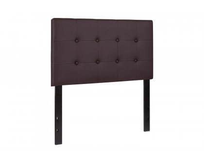 BLNK Lennox Vinyl Tufted Upholstered Headboard - Brown, Twin Size