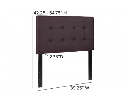 BLNK Lennox Vinyl Tufted Upholstered Headboard - Brown, Twin Size