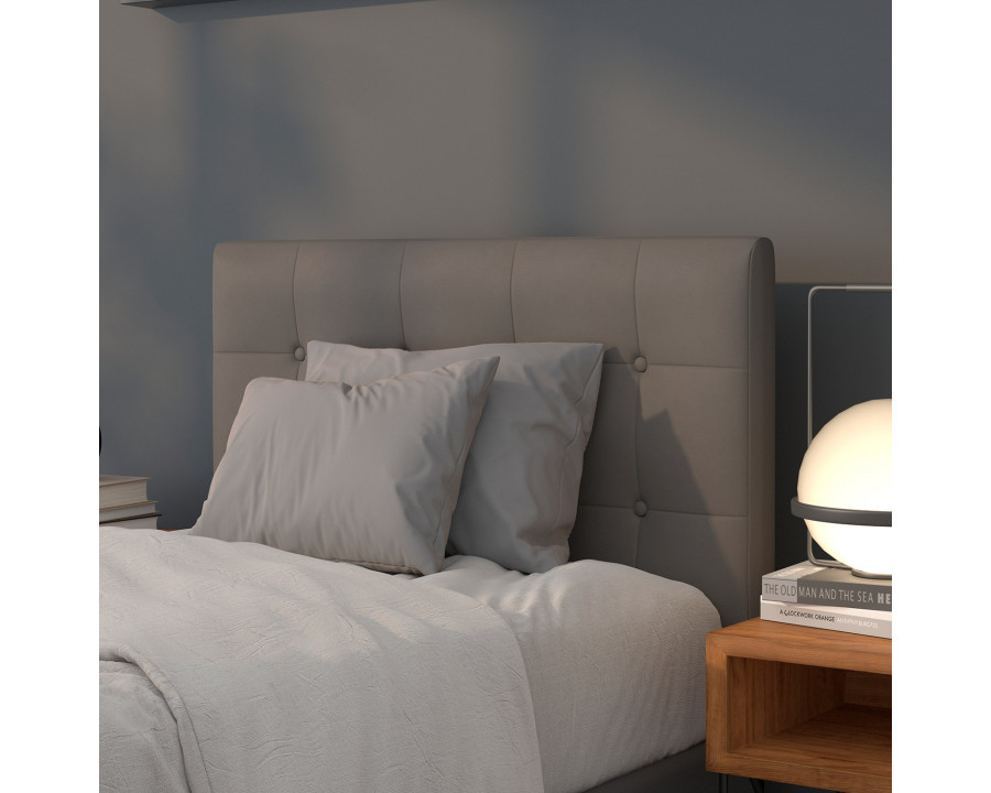 BLNK Lennox Vinyl Tufted Upholstered Headboard - Gray, Twin Size