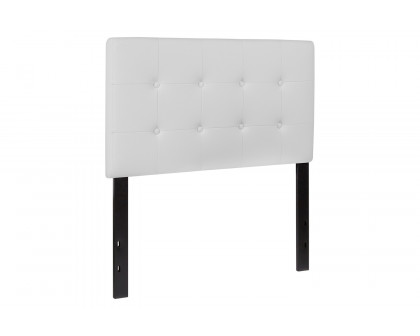 BLNK Lennox Vinyl Tufted Upholstered Headboard - White, Twin Size