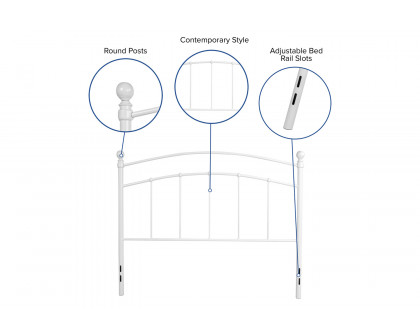 BLNK Woodstock Metal Decorative Headboard - White, Full Size