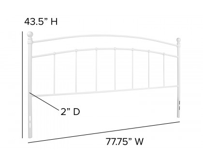 BLNK Woodstock Metal Decorative Headboard - White, King Size