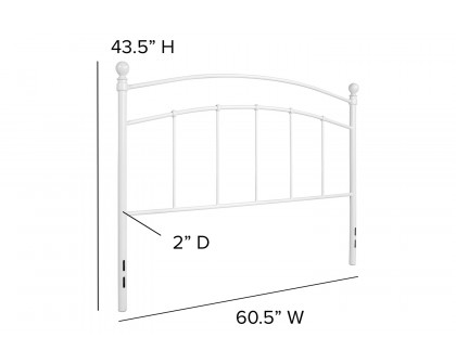 BLNK Woodstock Metal Decorative Headboard - White, Queen Size