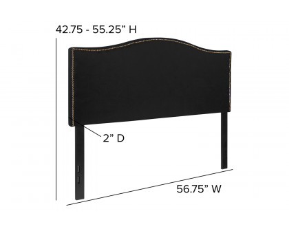 BLNK™ Lexington Fabric Upholstered Headboard with Accent Nail Trim - Black, Full Size