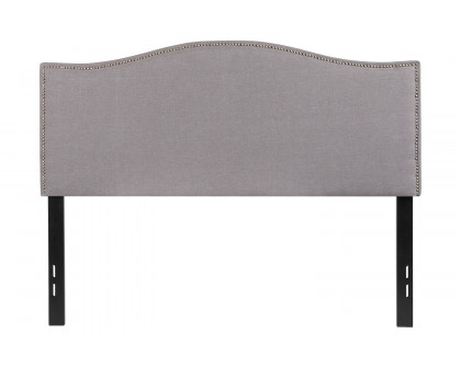 BLNK Lexington Fabric Upholstered Headboard with Accent Nail Trim - Light Gray, Full Size