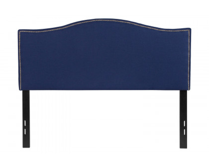 BLNK Lexington Fabric Upholstered Headboard with Accent Nail Trim - Navy, Full Size