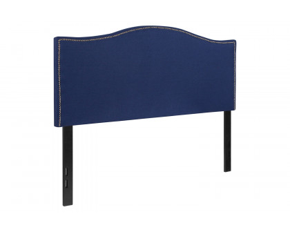 BLNK Lexington Fabric Upholstered Headboard with Accent Nail Trim - Navy, Full Size