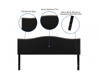 BLNK™ Lexington Fabric Upholstered Headboard with Accent Nail Trim - Black, King Size