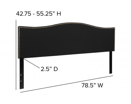 BLNK™ Lexington Fabric Upholstered Headboard with Accent Nail Trim - Black, King Size