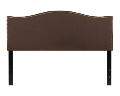 BLNK™ Lexington Fabric Upholstered Headboard with Accent Nail Trim - Dark Brown, Queen Size