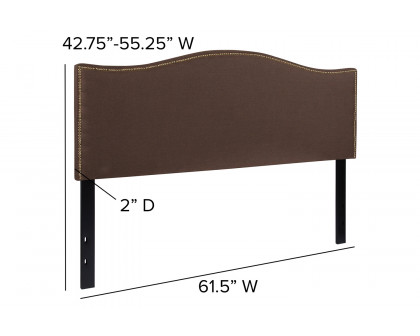 BLNK™ Lexington Fabric Upholstered Headboard with Accent Nail Trim - Dark Brown, Queen Size