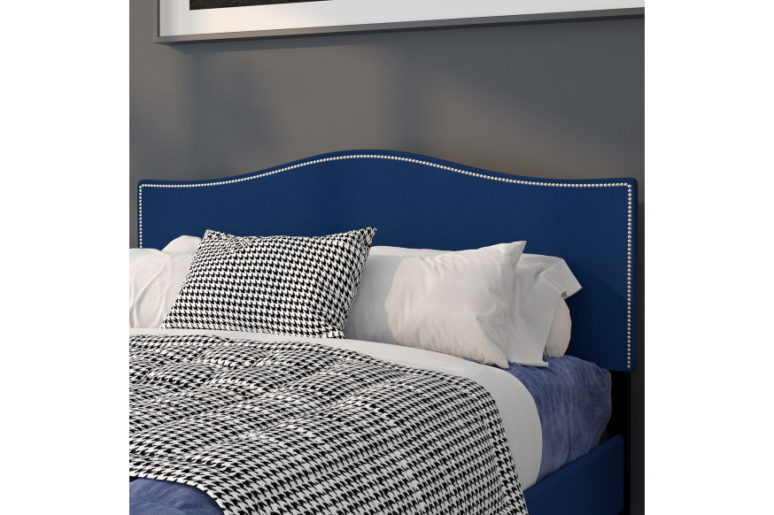 BLNK™ Lexington Fabric Upholstered Headboard with Accent Nail Trim - Navy, Queen Size