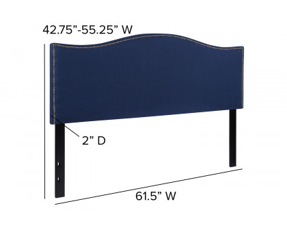 BLNK™ Lexington Fabric Upholstered Headboard with Accent Nail Trim - Navy, Queen Size