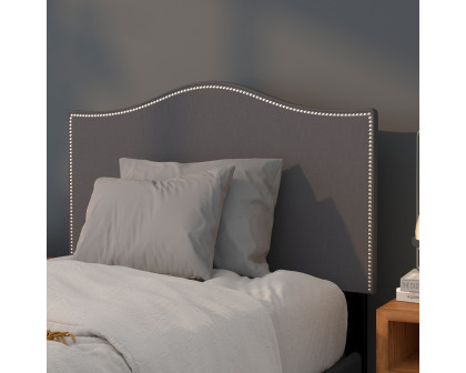 BLNK Lexington Fabric Upholstered Headboard with Accent Nail Trim