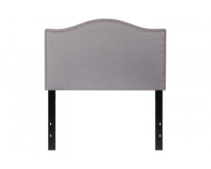 BLNK Lexington Fabric Upholstered Headboard with Accent Nail Trim - Light Gray, Twin Size