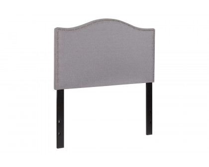 BLNK Lexington Fabric Upholstered Headboard with Accent Nail Trim - Light Gray, Twin Size