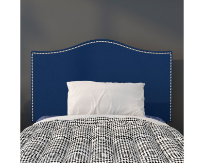 BLNK Lexington Fabric Upholstered Headboard with Accent Nail Trim - Navy, Twin Size