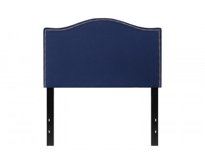 BLNK Lexington Fabric Upholstered Headboard with Accent Nail Trim - Navy, Twin Size