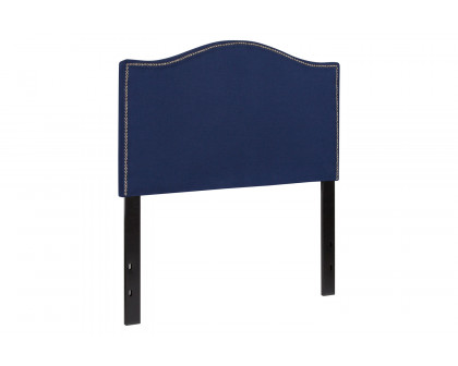 BLNK Lexington Fabric Upholstered Headboard with Accent Nail Trim - Navy, Twin Size