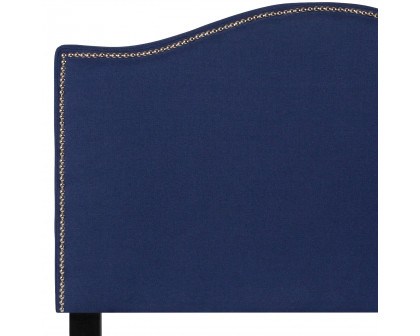 BLNK Lexington Fabric Upholstered Headboard with Accent Nail Trim - Navy, Twin Size