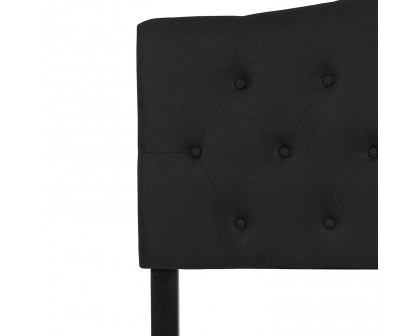 BLNK Cambridge Fabric Tufted Upholstered Headboard - Black, Full Size