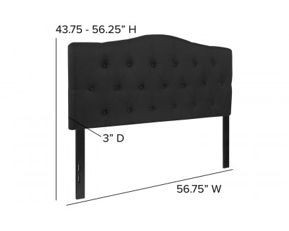 BLNK Cambridge Fabric Tufted Upholstered Headboard - Black, Full Size