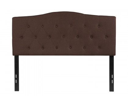 BLNK Cambridge Fabric Tufted Upholstered Headboard - Dark Brown, Full Size