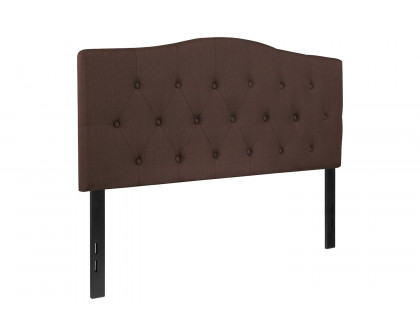 BLNK Cambridge Fabric Tufted Upholstered Headboard - Dark Brown, Full Size