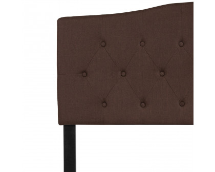 BLNK Cambridge Fabric Tufted Upholstered Headboard - Dark Brown, Full Size