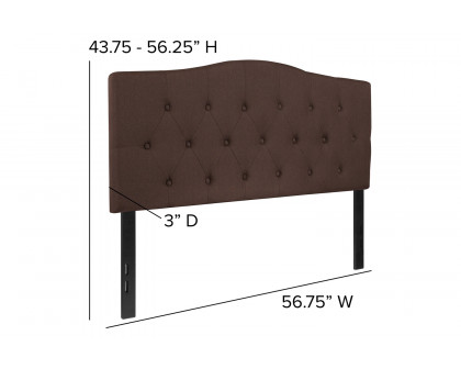 BLNK Cambridge Fabric Tufted Upholstered Headboard - Dark Brown, Full Size