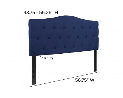 BLNK Cambridge Fabric Tufted Upholstered Headboard - Navy, Full Size