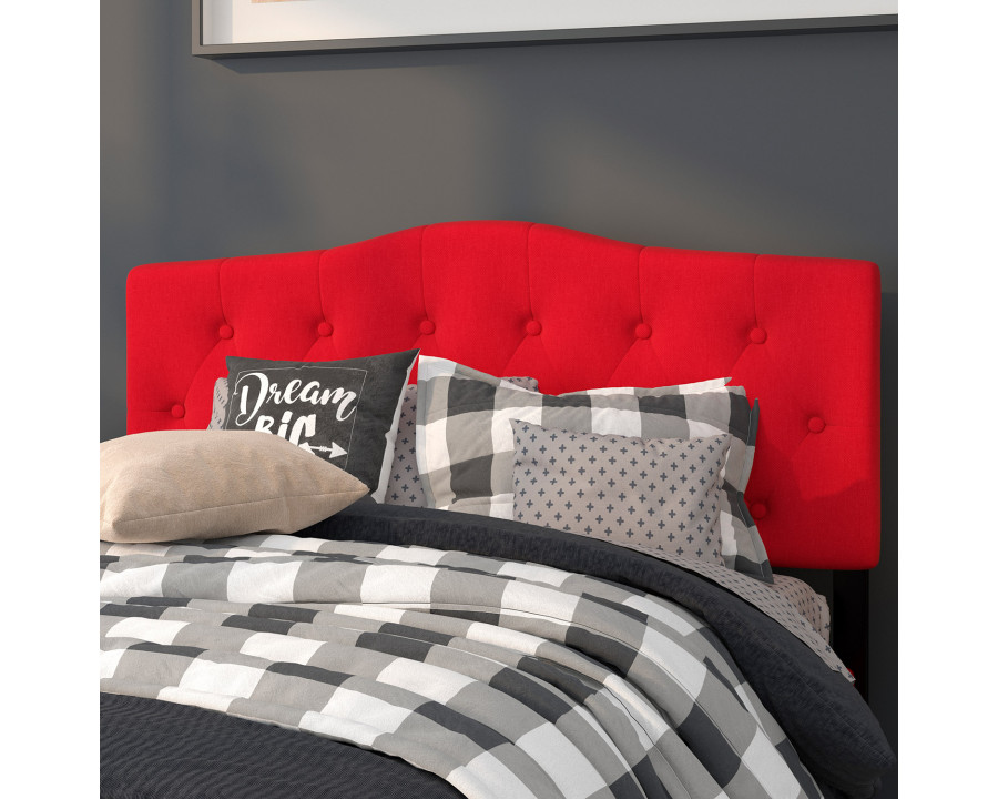 BLNK Cambridge Fabric Tufted Upholstered Headboard - Red, Full Size