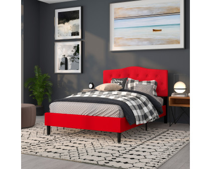 BLNK Cambridge Fabric Tufted Upholstered Headboard - Red, Full Size