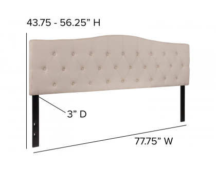 BLNK Cambridge Fabric Tufted Upholstered Headboard - Beige, King Size