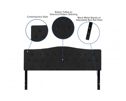 BLNK Cambridge Fabric Tufted Upholstered Headboard - Black, King Size