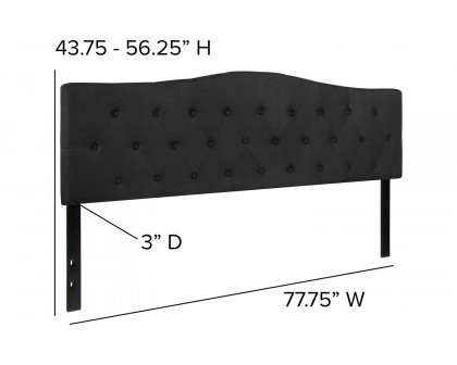 BLNK Cambridge Fabric Tufted Upholstered Headboard - Black, King Size