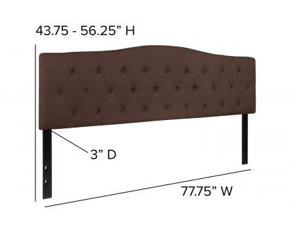 BLNK Cambridge Fabric Tufted Upholstered Headboard - Dark Brown, King Size