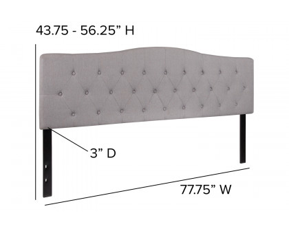 BLNK Cambridge Fabric Tufted Upholstered Headboard - Light Gray, King Size