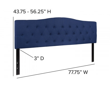 BLNK Cambridge Fabric Tufted Upholstered Headboard - Navy, King Size