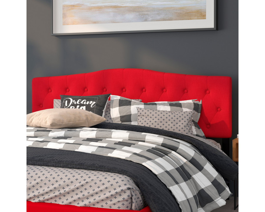 BLNK Cambridge Fabric Tufted Upholstered Headboard - Red, King Size