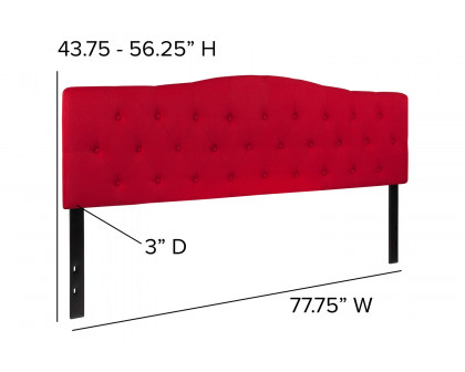 BLNK Cambridge Fabric Tufted Upholstered Headboard - Red, King Size