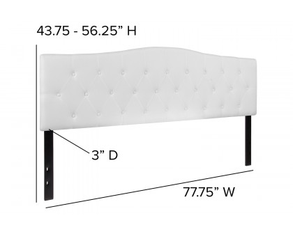 BLNK Cambridge Fabric Tufted Upholstered Headboard - White, King Size