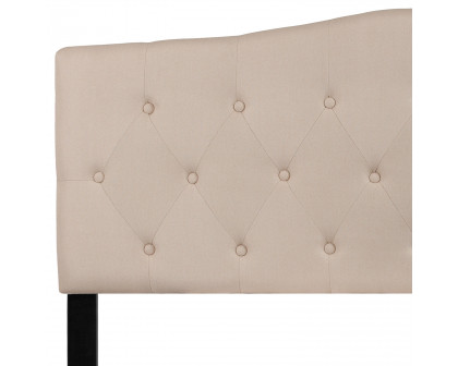 BLNK Cambridge Fabric Tufted Upholstered Headboard - Beige, Queen Size