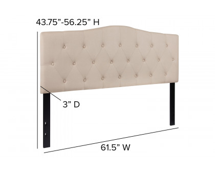 BLNK Cambridge Fabric Tufted Upholstered Headboard - Beige, Queen Size